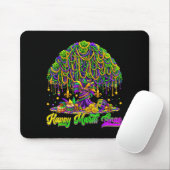 Happy Mardi Gras Tree Beads Mask Carnival New Orle Mousepad (Mit Mouse)
