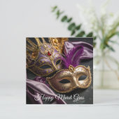 Happy Mardi Gras Venezianisch Mask Feiertagskarte (Stehend Vorderseite)