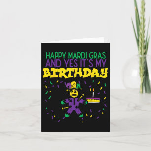 Happy Mardi Gras Yes My Birthday Bday Party Men Wo Karte