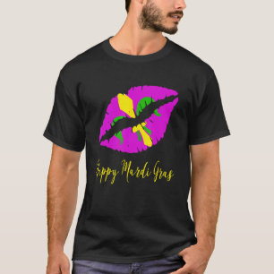 Happy Mardi Grass Lila Lipstick Lilie Col T-Shirt