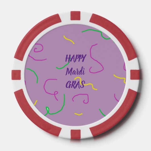 Happy Marfi Gras Poker Chip (Vorderseite)