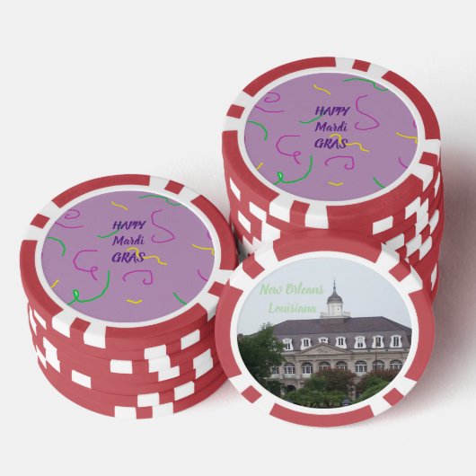 Happy Marfi Gras Poker Chip (Stapel)