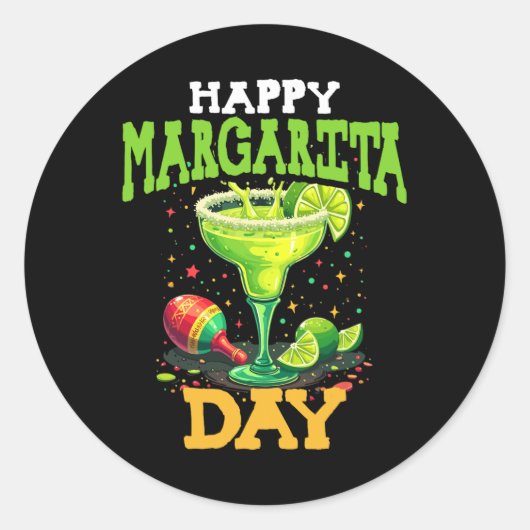 Happy Margarita Day Cinco De Mayo Runder Aufkleber (Vorderseite)