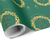 Happy Marriage ceremony green Geschenkpapier (Rolleneckpunkt)