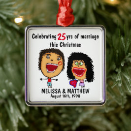 Happy Marriage Christmas Cartoon Ornament Aus Metall