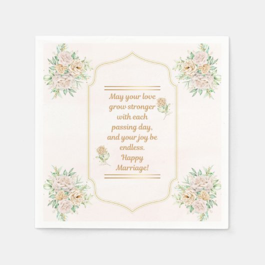 Happy Marriage! - Custom Paper Napkins Serviette (Vorderseite)