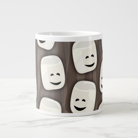 Happy Marshmallow Friends Pattern Jumbo-Tasse (Vorderseite)