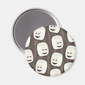 Happy Marshmallow Friends Pattern Magnet (Vorderseite/Rückseite)