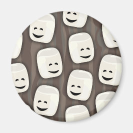 Happy Marshmallow Friends Pattern Magnet
