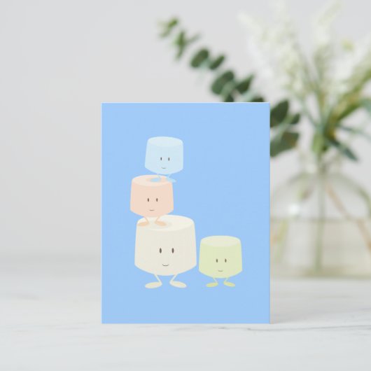 Happy marshmallows postkarte (Stehend Vorderseite)
