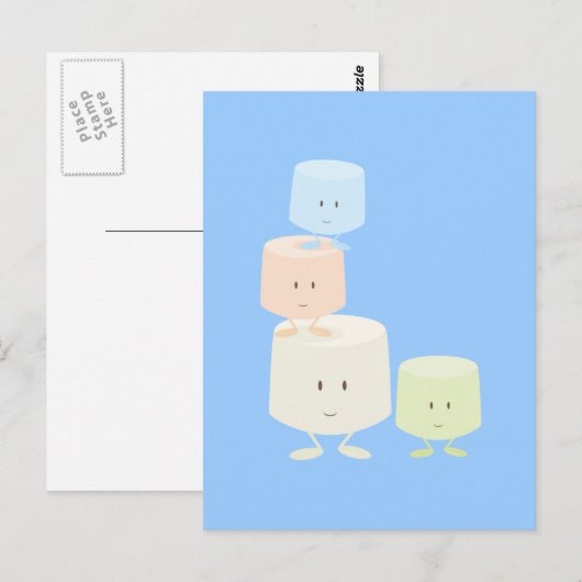 Happy marshmallows postkarte (Vorne/Hinten)