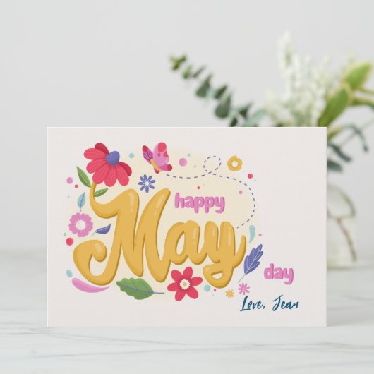 Happy May Day Card Einladung (Stehend Vorderseite)