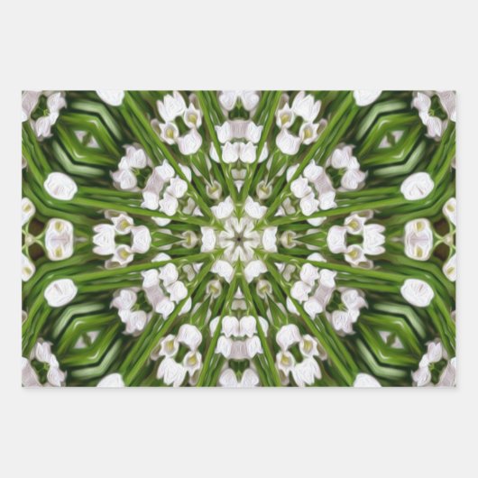 Happy May lily Muster Geschenkpapier Set (Vorderseite)