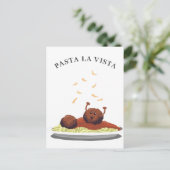 Happy Meatball "Pasta La Vista"! Postkarte (Stehend Vorderseite)
