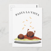 Happy Meatball "Pasta La Vista"! Postkarte (Vorne/Hinten)