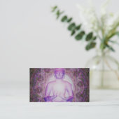 Happy Meditation Buddha Visitenkarte (Stehend Vorderseite)
