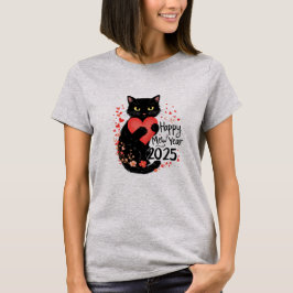 Happy Mee Jahre lustige Katze glücklich neues Jahr T-Shirt