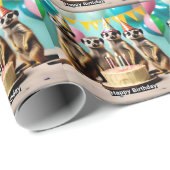 Happy Meerkat Birthday, Geschenkpapier (Rolleneckpunkt)