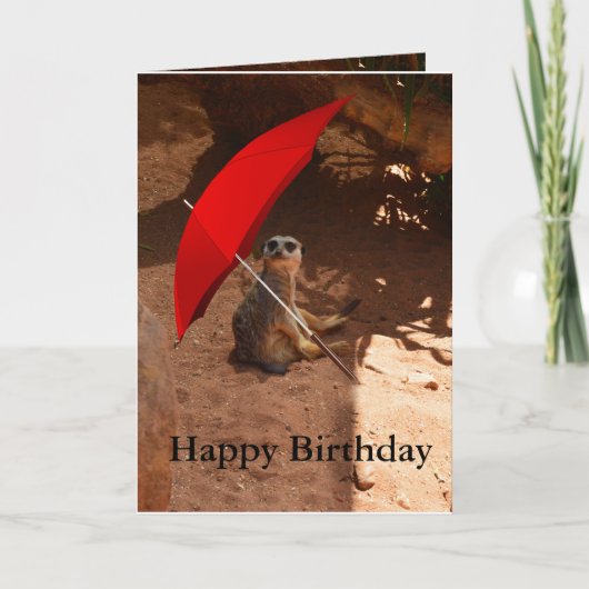 Happy Meerkat Birthday Grußkarte Karte (Vorderseite)
