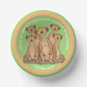 Happy meerkat Cartoon Pappteller