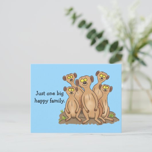 Happy meerkat Cartoon Postkarte (Stehend Vorderseite)