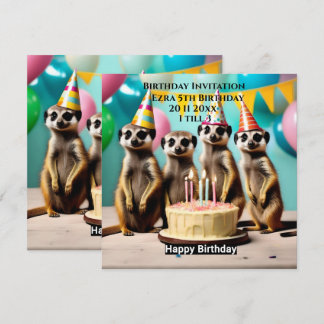 Happy Meerkat Geburtstag, Geburtstagsparty Einladu Einladung