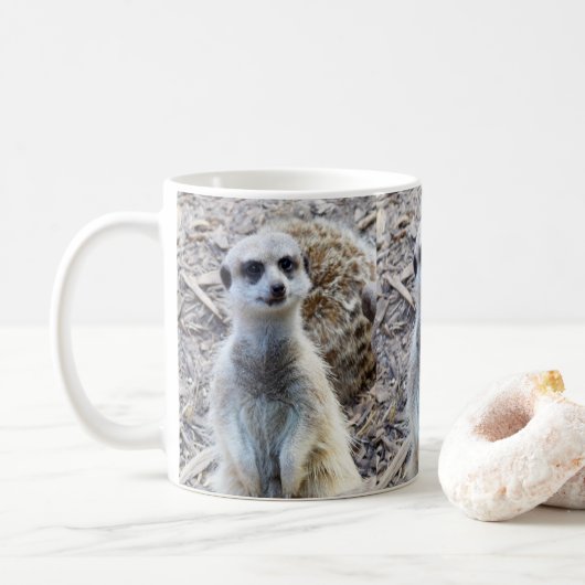 Happy Meerkat Kaffeetasse (Mit Donut)