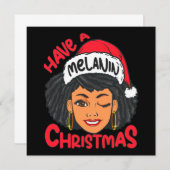Happy Melanin Christmas Merry X-mas Black Sista Einladung (Vorne/Hinten)