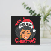 Happy Melanin Christmas Merry X-mas Black Sista Einladung (Stehend Vorderseite)