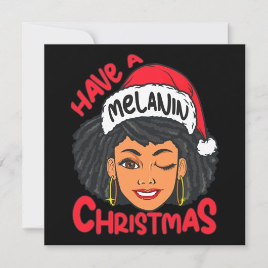 Happy Melanin Christmas Merry X-mas Black Sista Einladung (Vorderseite)