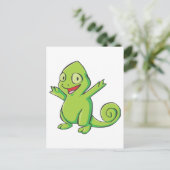 Happy Meller's Chameleon Cartoon Postkarte (Stehend Vorderseite)