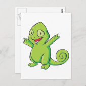 Happy Meller's Chameleon Cartoon Postkarte (Vorne/Hinten)