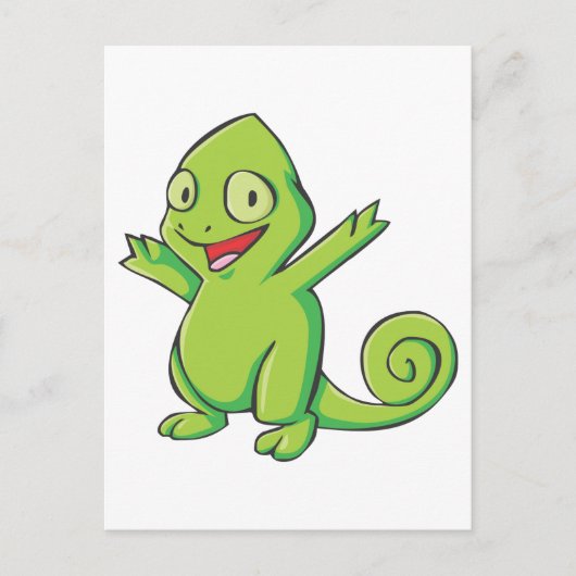 Happy Meller's Chameleon Cartoon Postkarte (Vorderseite)