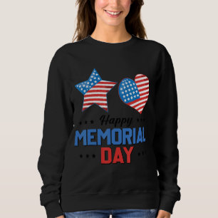 Happy Memorial Day 4. Juli American Flag Patri Sweatshirt