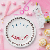 Happy Memorial Day American Flag Paper Plate Pappteller (Party)