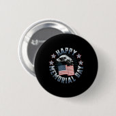 Happy Memorial Day Bald Eagle American Flag Button (Vorne & Hinten)