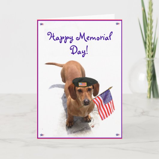 Happy Memorial day Dachshund greeting card Karte (Vorderseite)