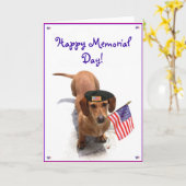 Happy Memorial day Dachshund greeting card Karte (Gelbe Blume)