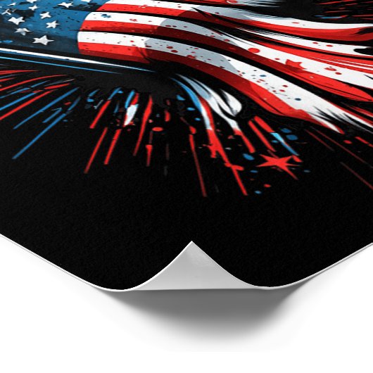 Happy Memorial Day Fireworks American Usa Flag Poster (Ecke)