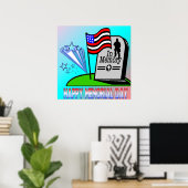 Happy Memorial Day - Flag Gravestone Poster (Heimbüro)