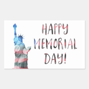 Happy Memorial Day (liberty bokeh) Rechteckiger Aufkleber