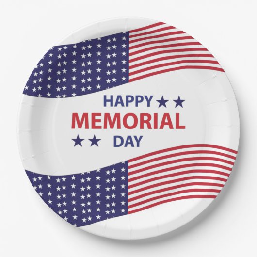 Happy Memorial Day Paper Tellers Pappteller (Vorderseite)