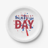 Happy Memorial Day Pappteller (Vorderseite)