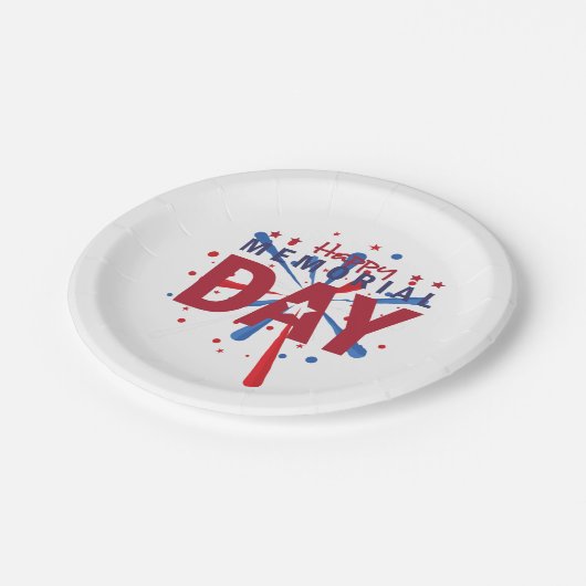 Happy Memorial Day Pappteller (Schrägansicht)