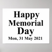 Happy Memorial Day Poster (Vorne)