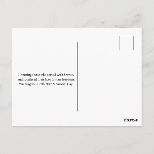 Happy Memorial Day Red Poppies Military Postkarte (Rückseite)