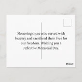 Happy Memorial Day Red Poppies Military Postkarte (Rückseite)