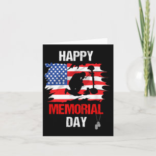 Happy Memorial Day Usa Flag American Patriotic Karte