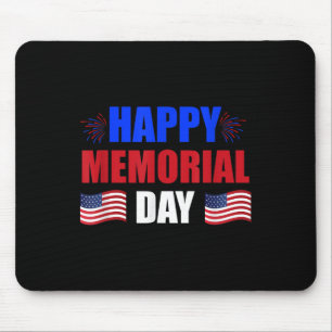 Happy Memorial Day Usa Flag Patriotic Mousepad