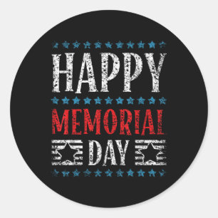 Happy Memorial Day Veteran Military Combat Runder Aufkleber